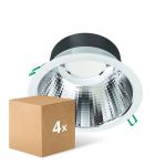 Mehrfachpackung 4x Philips LED Deckenstrahler Coreline DN142B Aluminium Weiß 19.2W 2300lm 60D - 830  | Ausschnitt 200mm - IP20 - UGR<19