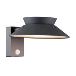 Nordlux Solar Applique Murale Justina Métal Anthracite 400lm - 830  | IP44 - Détecteur de Mouvement et de Lumière